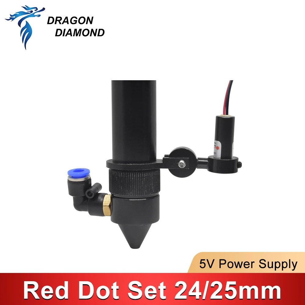 Diode Module Red Dot Set Positioning DC 5V 2A 24mm 25mm Base for DIY Co2 Laser Engraving Cutting Head