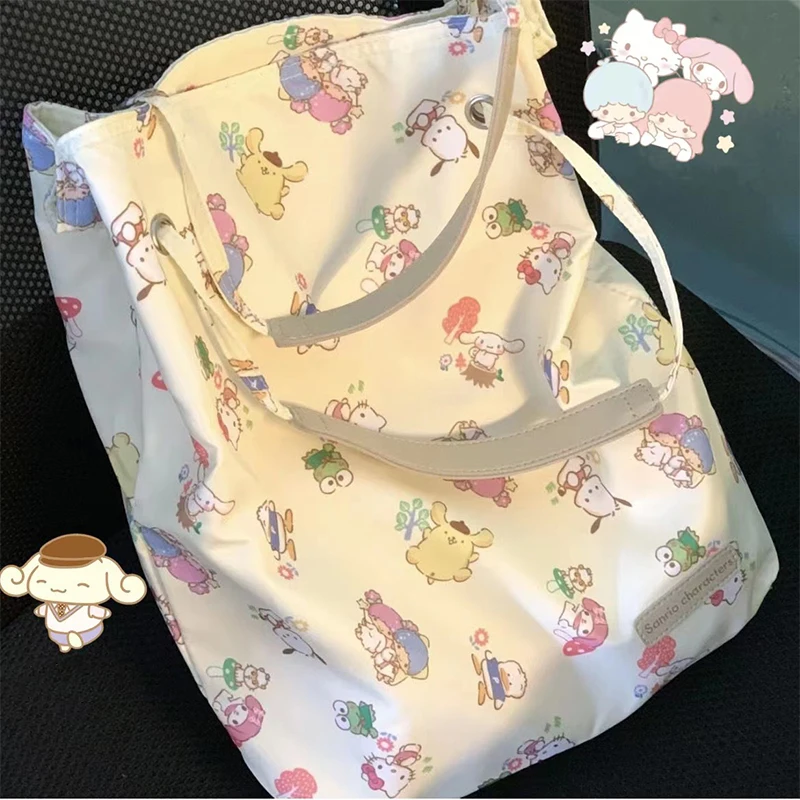 

Kawaii Sanrio Handbag My Melody Cinnamoroll Shoulder Bags Cartoon Outdoors Snacks Storage Bag Shopping Bag Toys Girls Gifts