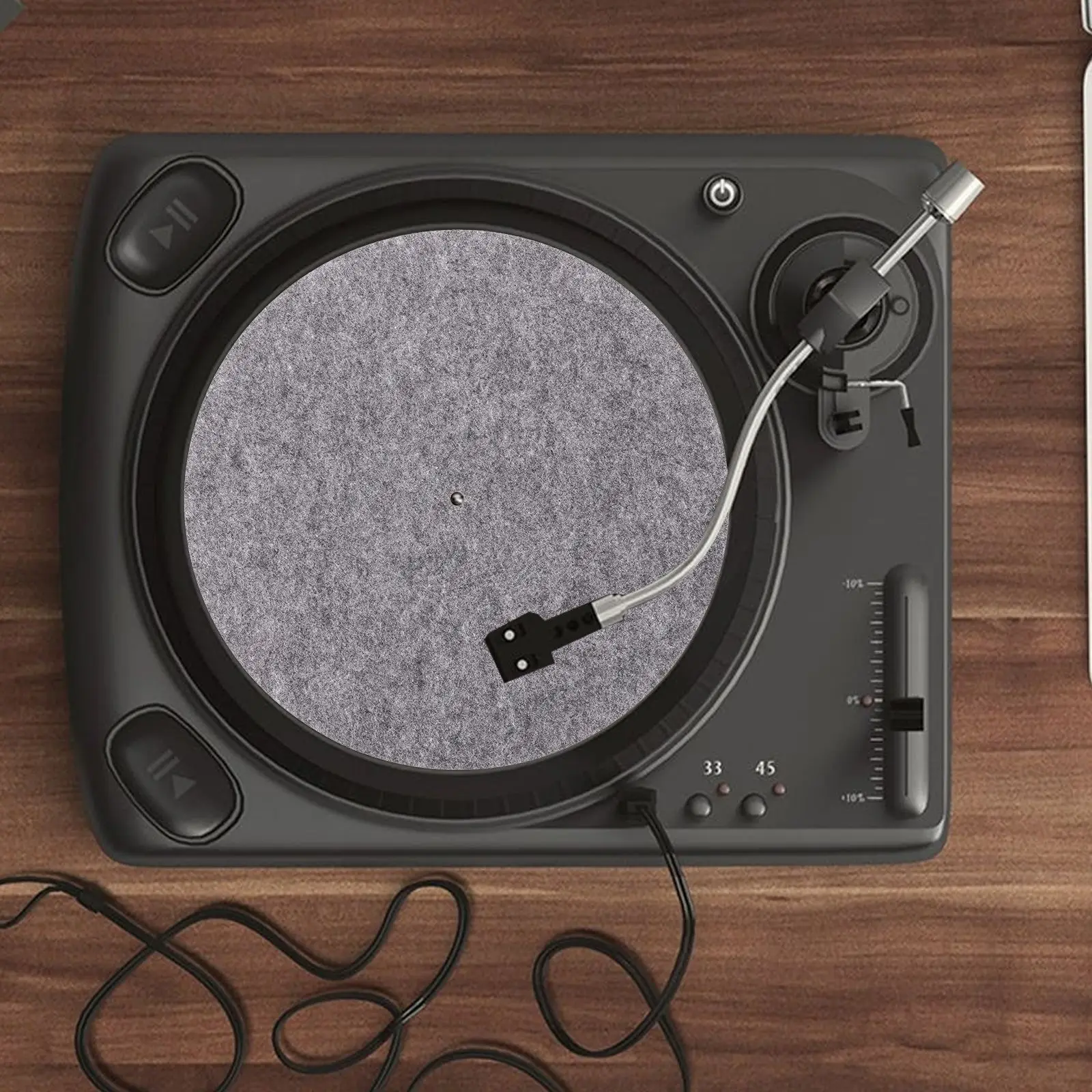 2 Pcs Record Mat Recorder Protective Turntable Platter Vinyl Records Voice Player Accessories Felt