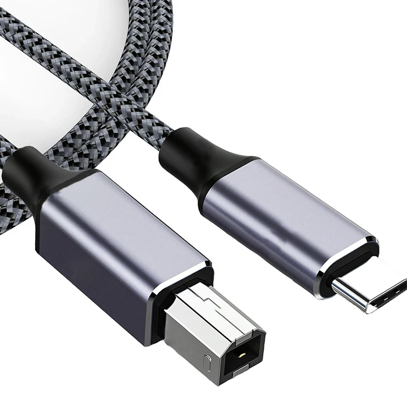 USB Type-C to USB Type B 2.0 Cable For MacBook Pro HP Canon Brother Epson Dell Printer Type C Printer Scanner Cord Accessories