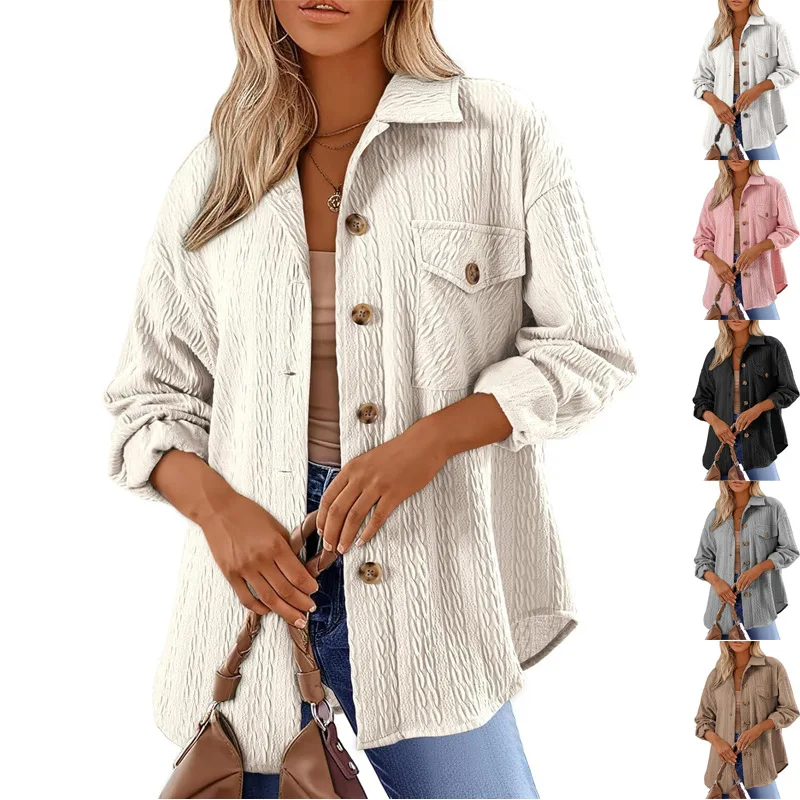 

Женская рубашка с отложным воротником, осень-зима 202, новая рубашка с длинным рукавом, однобортная рубашка на пуговицах