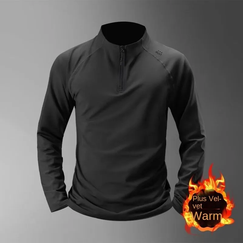 

Мужская свободная быстросохнущая спортивная футболка с длинным рукавом и половиной молнии, топ для тренировок по баскетболу в американском стиле на осень и зиму