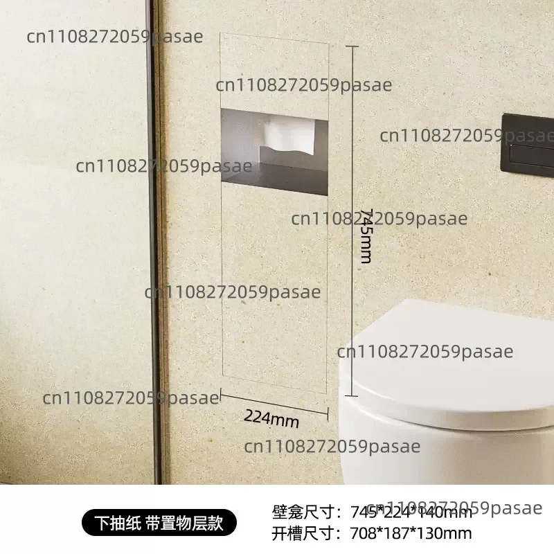 Concealed Stainless Steel Niche for Bathroom: Built-in Trash Can, Tissue Holder, and Shelving Unit