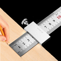 New Protable Accurate positioning Woodworking Tools Carpentry Steel Ruler Positioning Limit Block Measuring Marking Gauge