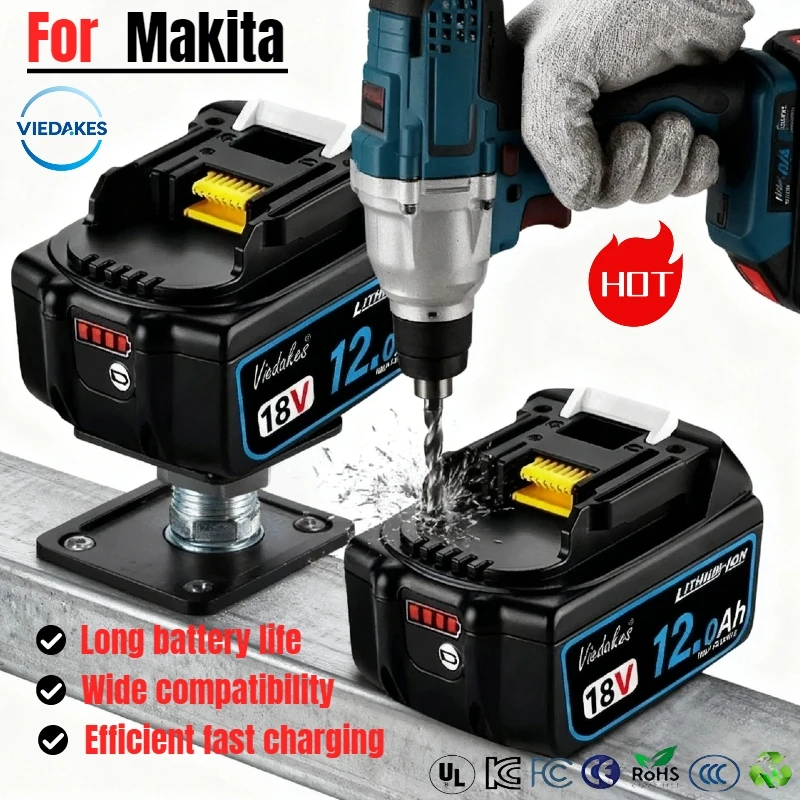 

Professional 8.0Ah10.0Ah 12.0Ah, for Makita 18V Battery, Lightweight Design for Overhead Work with Drill and Screwdriver.