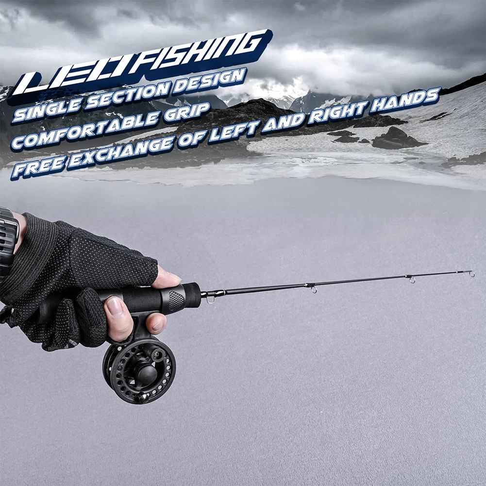 LEO 51cm Fishing Rod Reel Combo Set Fiberglass Fishing Pole with Reel Ultra-short Antiskid Grip Tackle Pesca Fisherman Gear