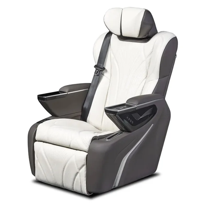 Business Van RV Retrofit Nappa Leather Covered, Electric Control Single Seat Car Seat