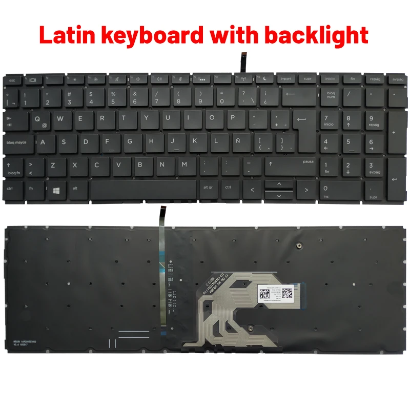 Keyboard laptop untuk HP Probook 450 G6 455 G6 455R G6 450 G6 455 G6 G7 G7 455R G7, baru Rusia/AS/UK/Spanyol/Latin