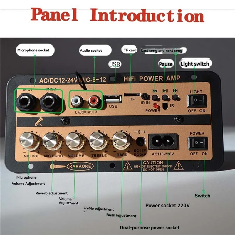 Ingenious-DC12V/24V 110V-220V 30W Audio Bluetooth płyta wzmacniacza z subwooferem optycznym Audio Amplificador do domowego samochodu