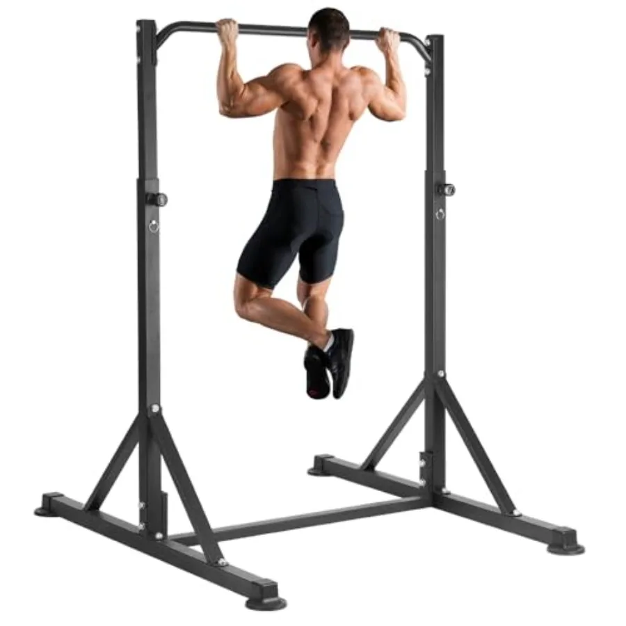 Home outdoor pull up station with heavy-duty steel frame black powder-coated finish 440LBS capacity and adjustable height for v