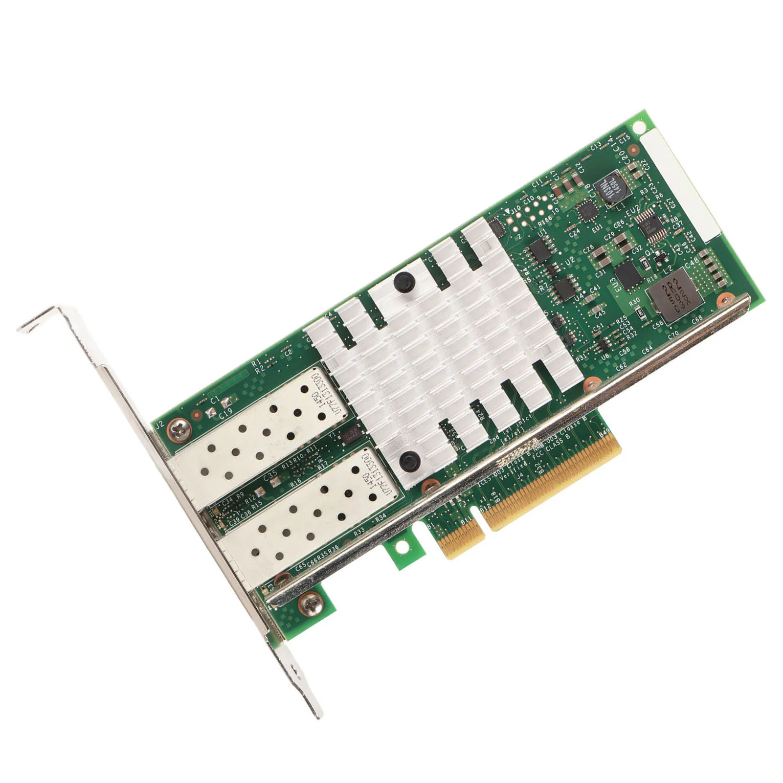 محول خادم احترافي 10 جيجابت في الثانية 2 منافذ SFP PCIE Express X8 التوصيل والتشغيل بطاقة شبكة PCIe المستقرة لنقل سطح المكتب