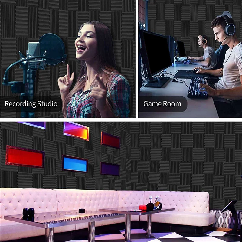 

Acoustic Foam Panels Wedges 72 Pack Acoustic Panels 1 X 12 X 12Inch Studio Sound Absorbing Tiles Recording Ceiling-ABJQ