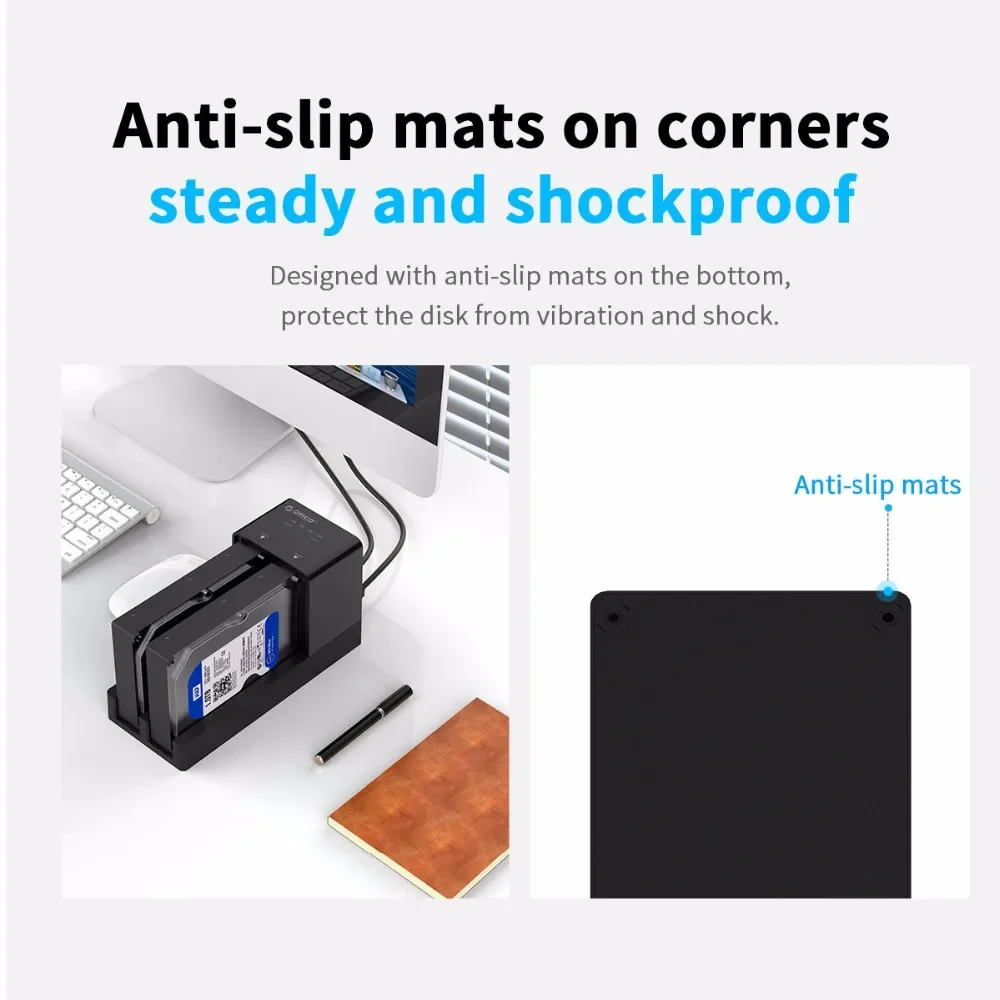 Estação de encaixe de disco rígido ORICO com clone offline SATA para estação de encaixe de disco rígido USB 3.0 para caixa de disco rígido de 2,5/3,5 polegadas