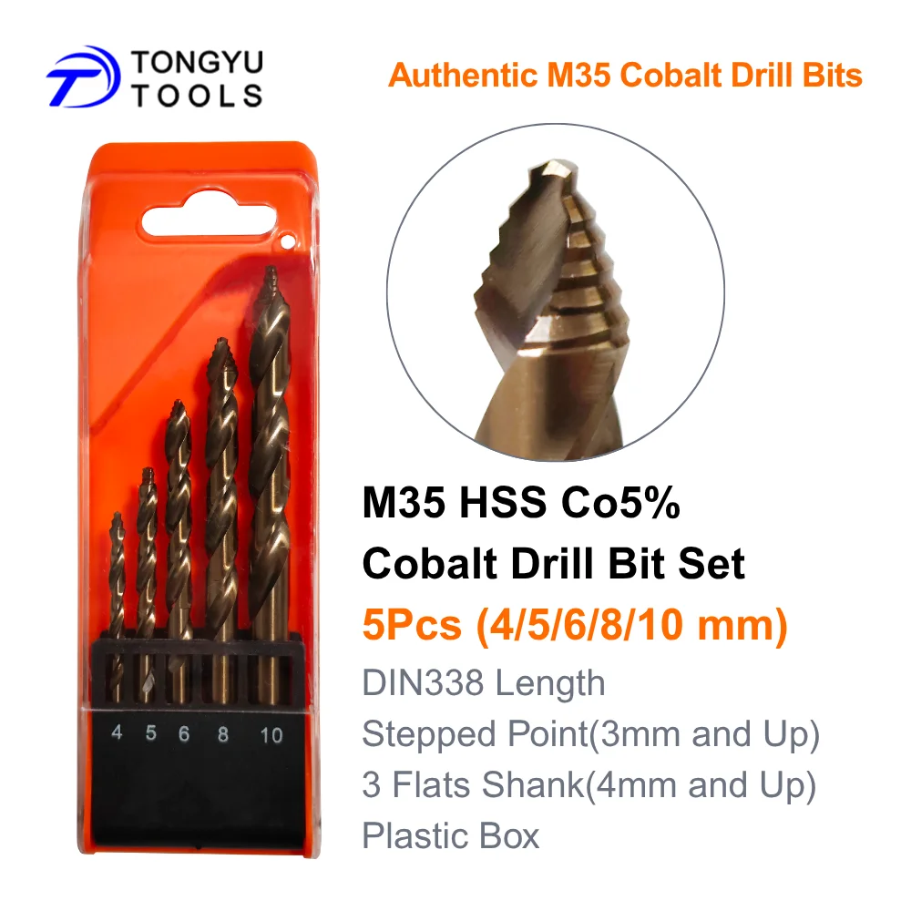 M35 Kobalt Boorbits Set Getrapte Punt Metrisch DIN338 HSS Co5% Spiralboor voor RVS Hard Metaal Zwaar Werk