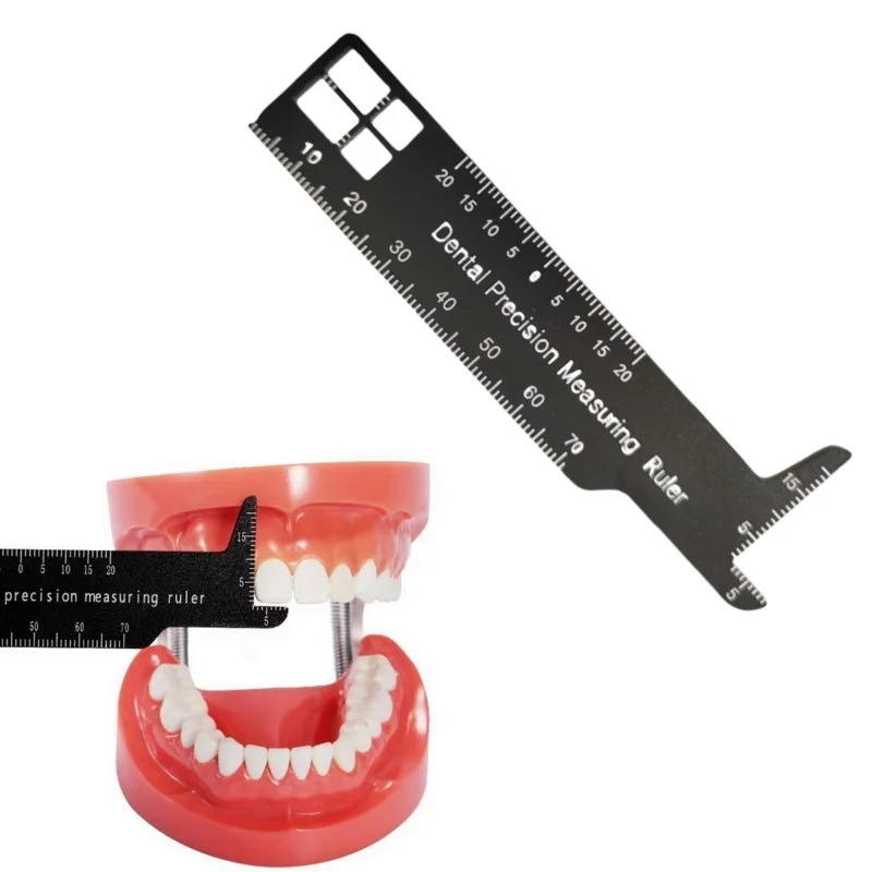 1Pc Dental Precision Measuring Ruler, Aluminum Teeth Measuring Gauge for Photography Dentistry Gauge Instrument