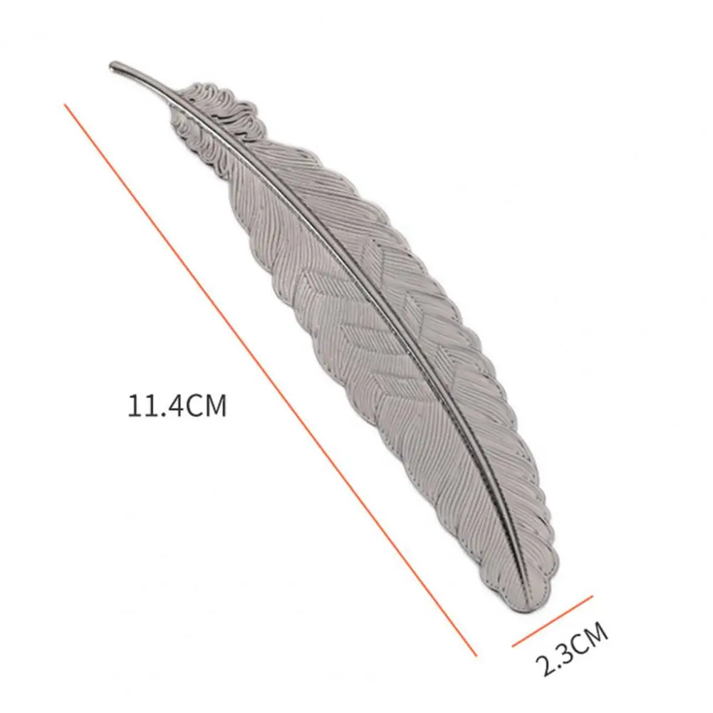Anti Fade Bookmark Electroplating Brass Exquisite Feather Bookmark Stationery for Daily