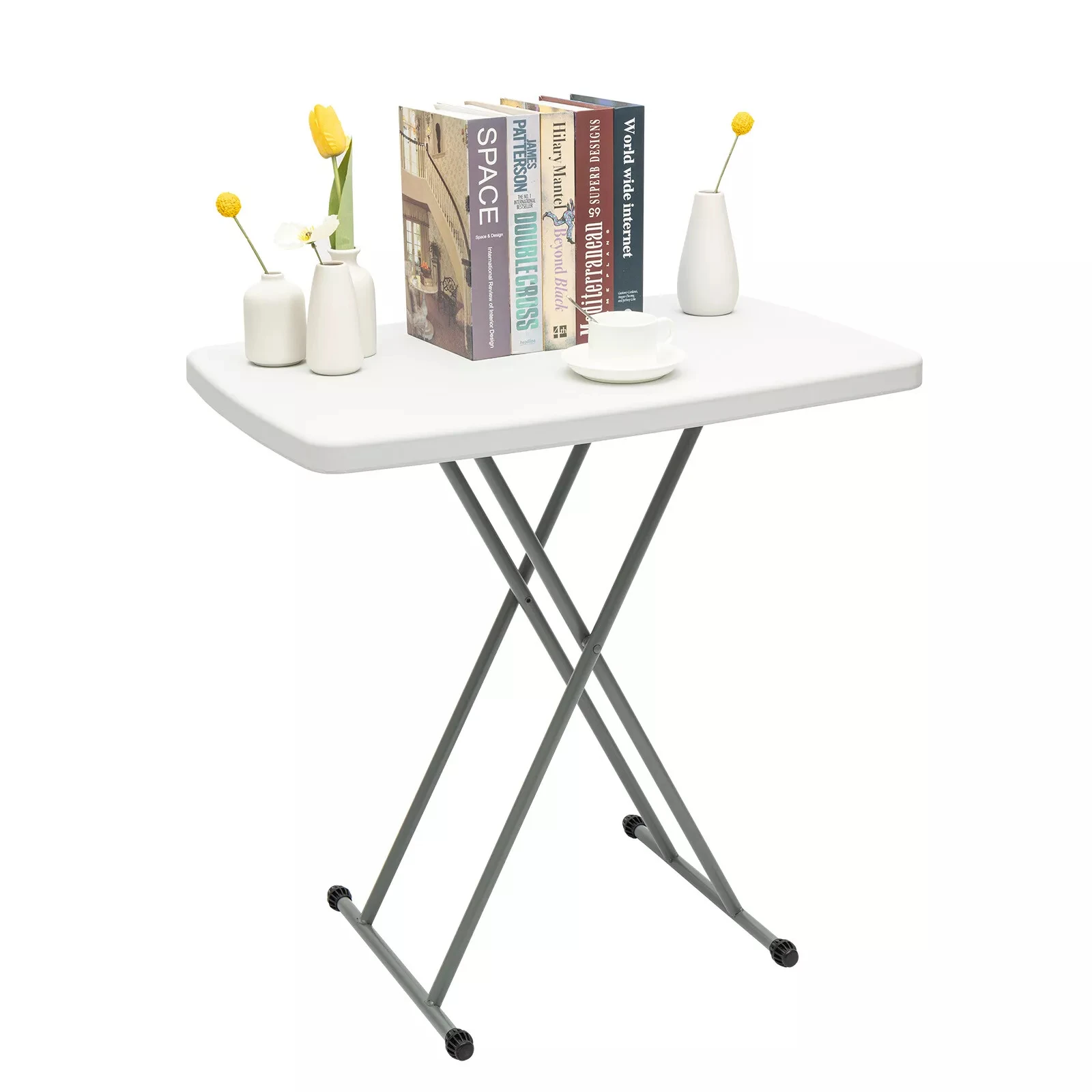 

Folding Adjustable Height Table 30x20 Top Laptop Writing Art Crafts Tv Dinner