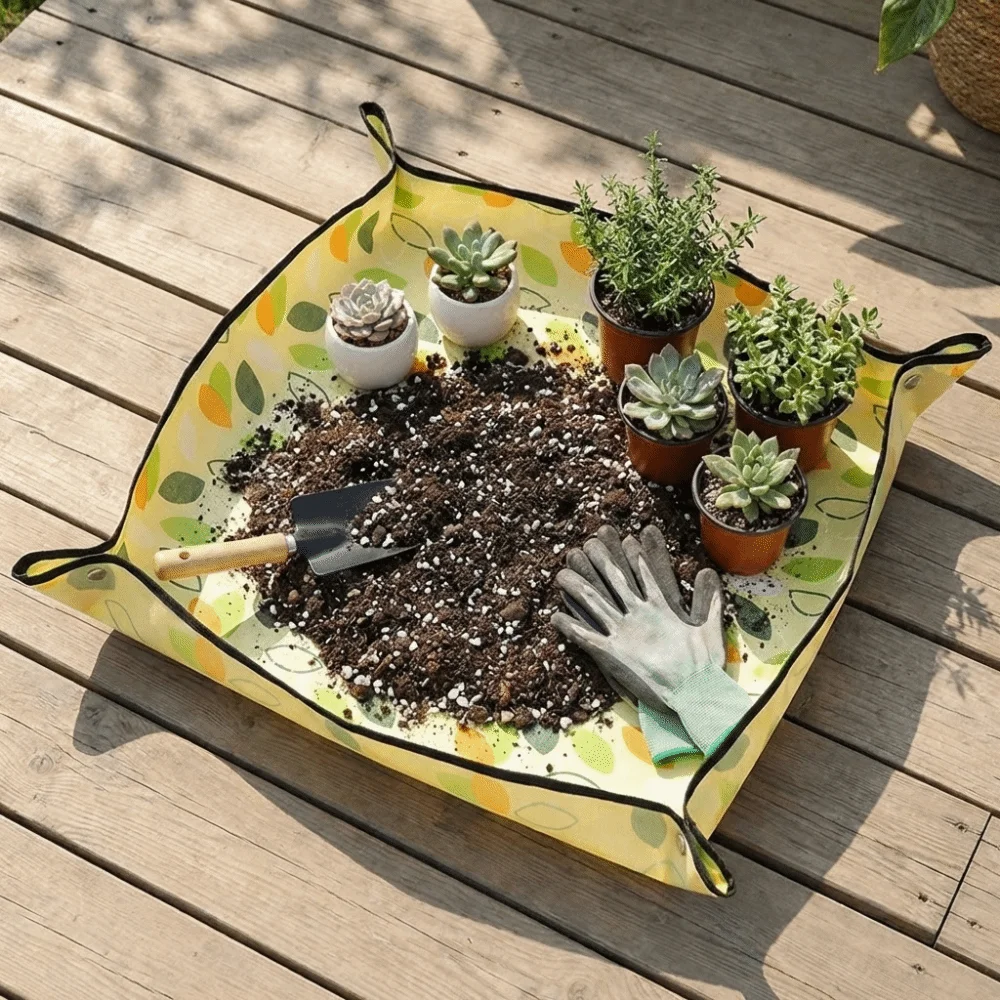 Reusable Thickened Planting Mat Waterproof Foldable Succulent Planting Mat Portable Oxford Cloth Gardening Mat Home Gardening