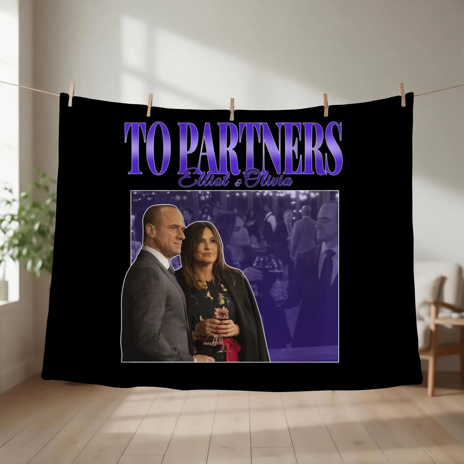 To Partners EO Bensler Olivia Benson Elliot Stabler 90s Inspired Vintage Homage Classic . Throw Blanket