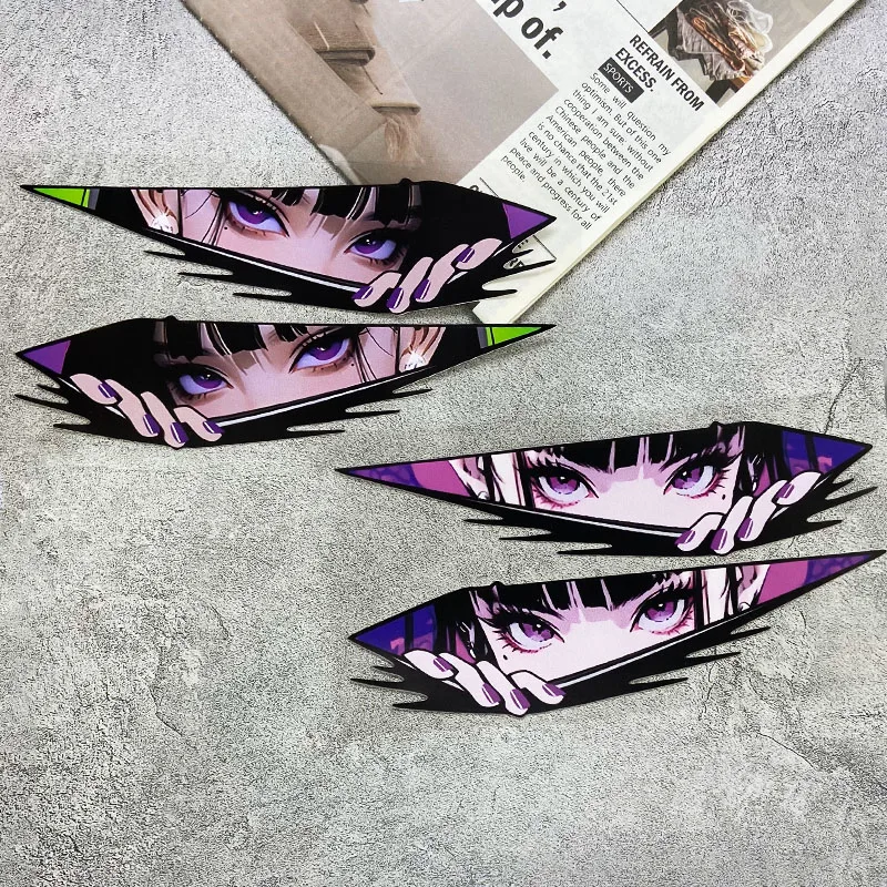 

1pair Anime Eyes JDM Motorcycle Stickers Waterproof Motorbike Front Fairing Side Panels Fuel Tank Scooter Universal Vinyl Decals