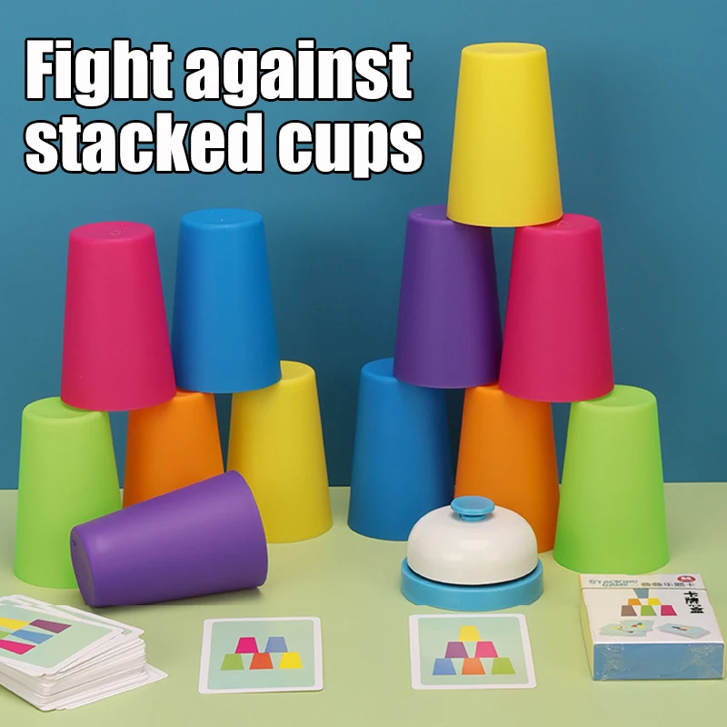 Kids Speed Training Toys Stack Cup Battle Table Game Indoor Family Party Game Toys Color Cognition Logic Training Classic Game