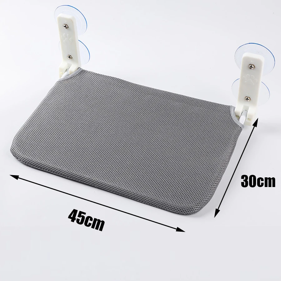 Assembly free folding cat hammock plush mesh cat window wall jumping platform double suction cup cat hammock