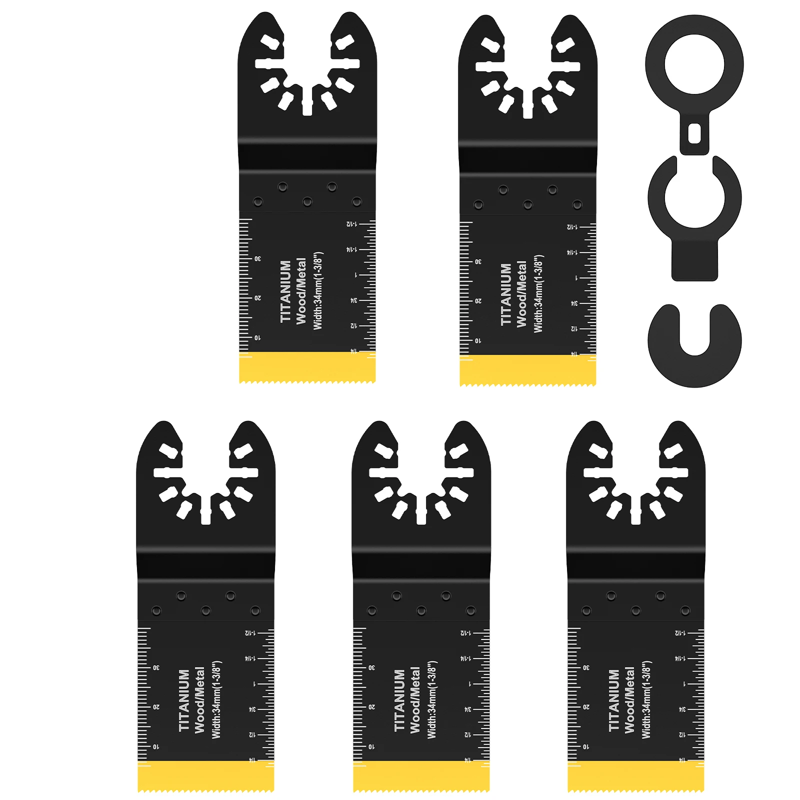 5-częściowy zestaw brzeszczotów oscylacyjnych Titanium Bimetal Oscylacyjne ostrze wielofunkcyjne Uniwersalne ostrze oscylacyjne do drewna i metalu