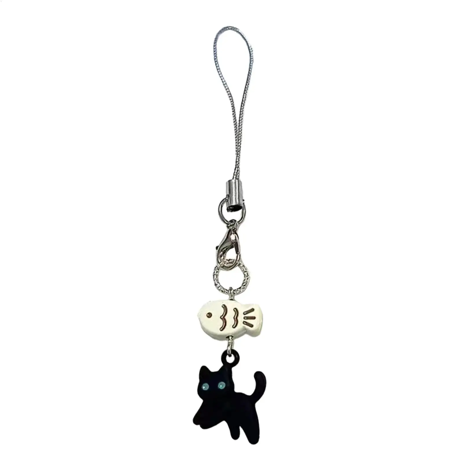 Cute Phone Pendant Aesthetic Animal Cartoon Cute Handmade Resin Keychain Accessories Charm Dangle Ornament Shiny Glitter Trendy