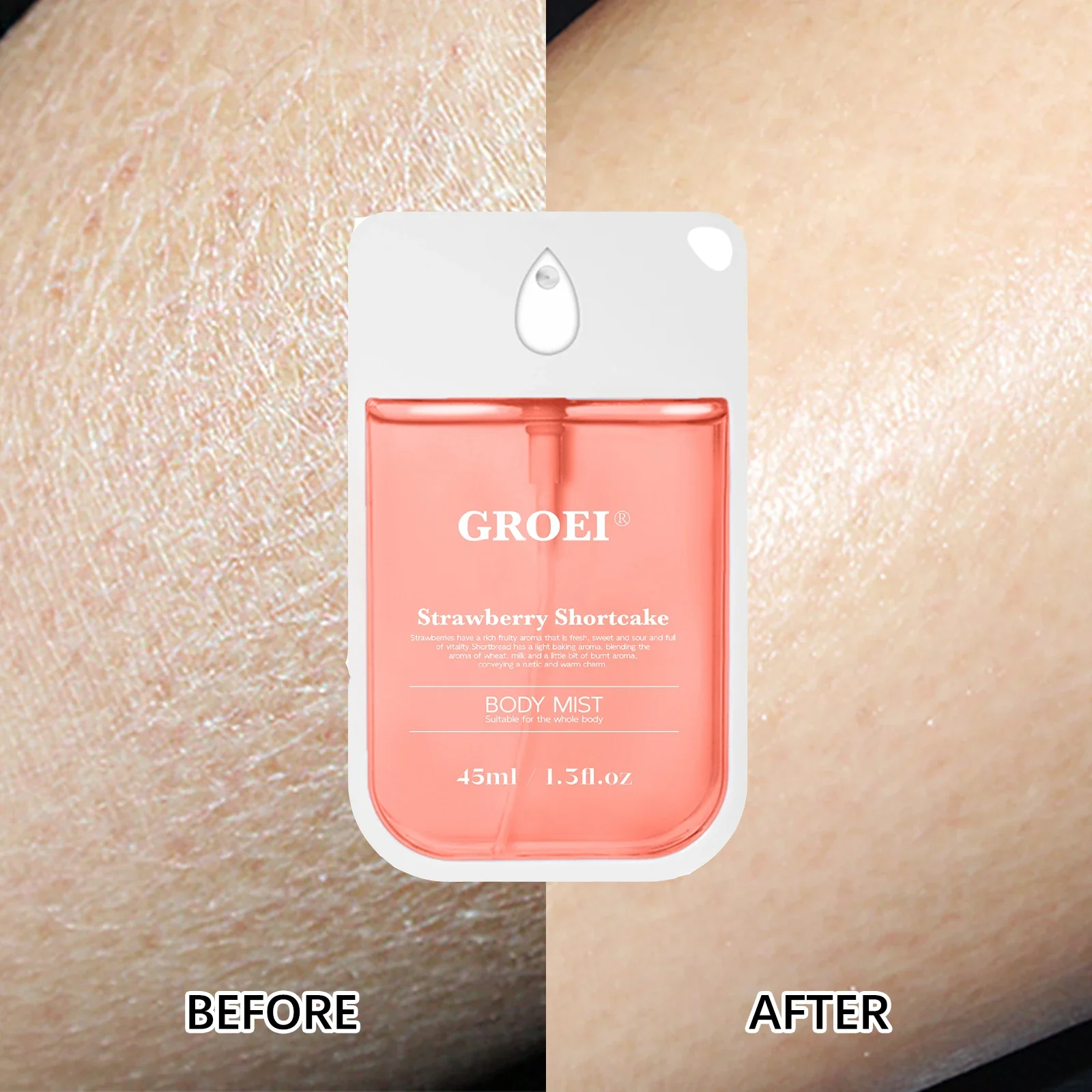 Fruit Extract Fragrance Mist Body Facial Spray Moisturizing Nourishing Skin-Friendly Long-lasting All Day Refillable Bottle 45ML