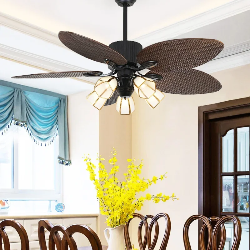 MJY bedroom electric fan variable frequency remote control ceiling fan dining room living room American sun room