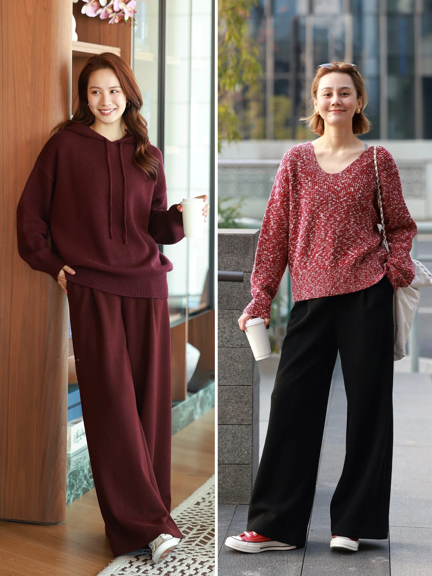 

Широкие брюки WinnieTang Cosite с мягкой трикотажной поверхностью, на резинке, в пол, свободного кроя, повседневные, длинные