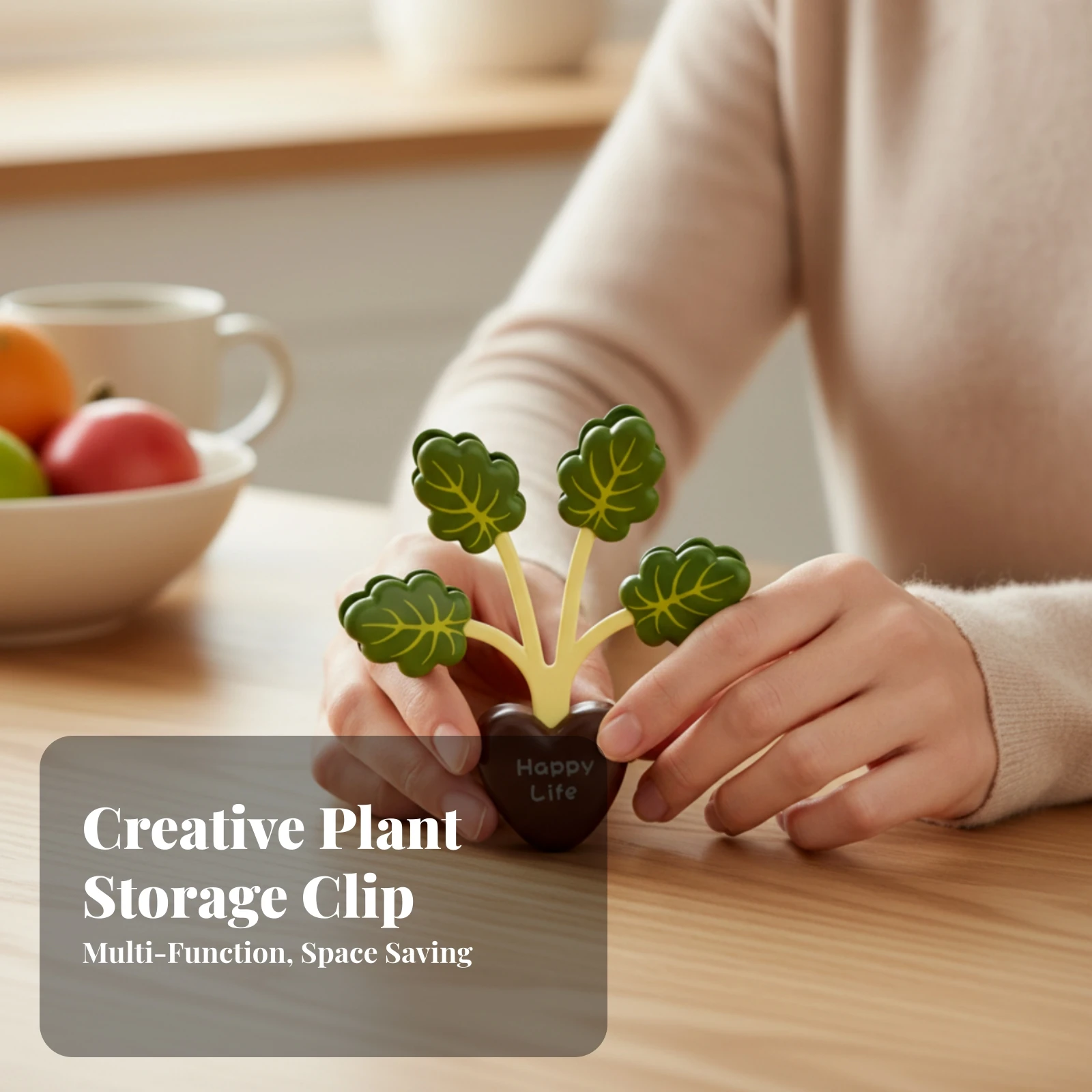 Decorative Reusable Moisture Proof Plant Fridge Magnetic Household Item Attractive Bag Clip Plant-Shaped Bag Clip