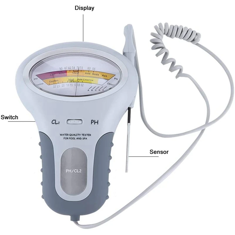 Portable 2In 1 Water Quality PH CL2 Chlorine Tester Level Meters For Swimming Pool Spa Hot Tubs