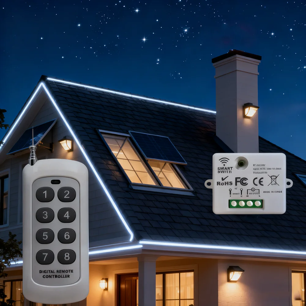 1000M Distance 433 Mhz RF Relay Receiver 220V Switch for Home Led Lamp Fan Mini Wireless Smart Light Switch with Remote Control