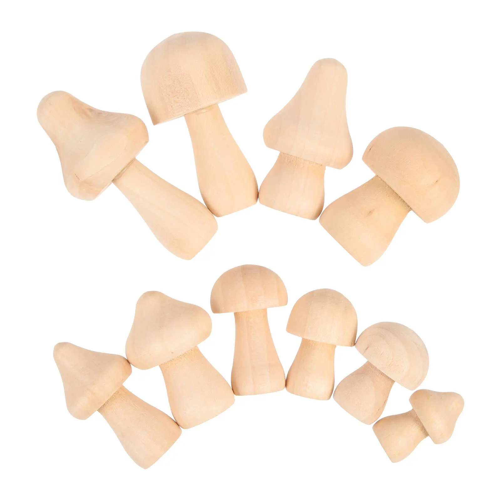 

10Pcs Unpainted Wooden Mushrooms for Kids DIY Painting Project Lightweight Small Wood Shapes Ideal for Imaginative Play Creative