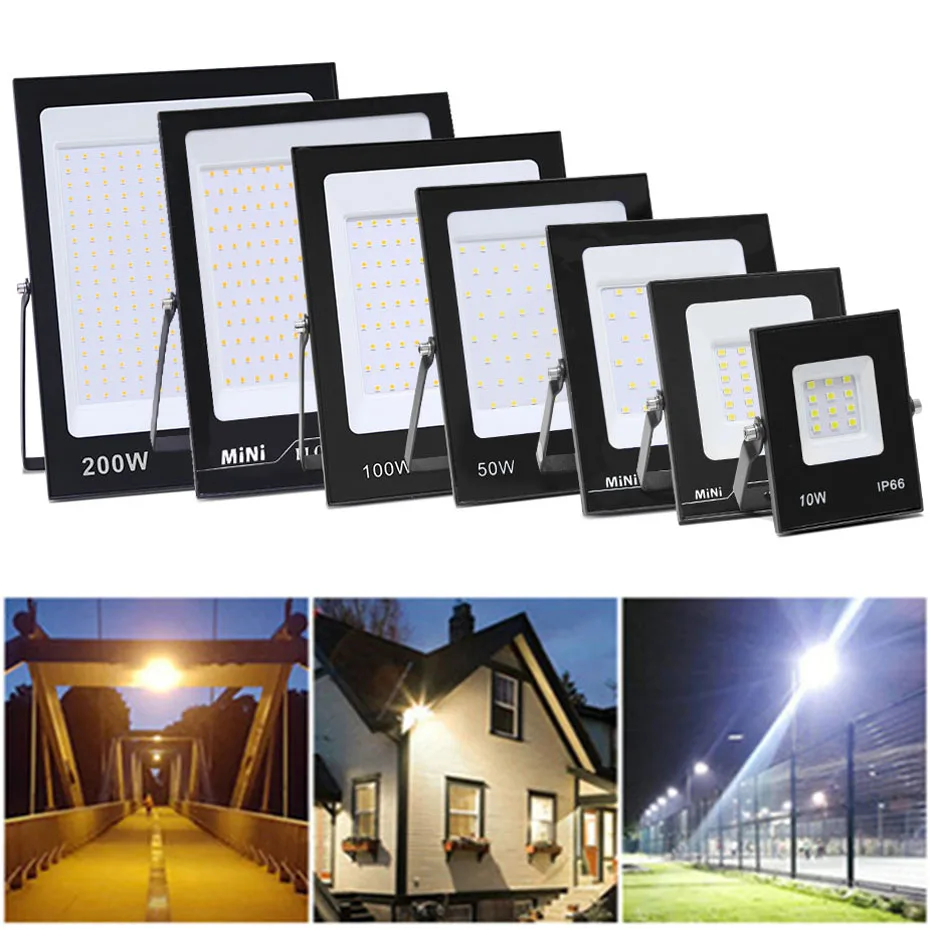 

220V LED Flood Light Outdoor 30W 50W 100W 150W 200W Waterproof IP66 Led Floodlights Spotlight Home Garden Decor Street Wall Lamp