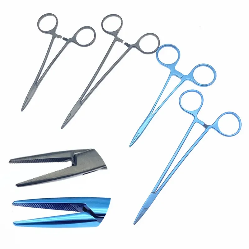 

Needle Holder Titanium Ophthalmic Surgical Instrument Ring Handle with Ratchet Lock Double Eyelid Tool