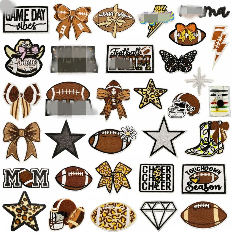 10 Pcs Sports Series Embroidered Patches Iron On Clothing Hat Bag Shoe Repair Material Phone Gift Box Decor DIY Accessory