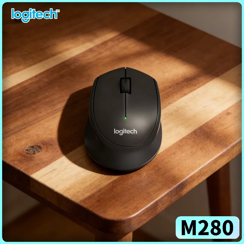 Logitech M280 Ergonomic Wireless Mouse Quiet Click 10m Link 18-Month Battery Plug Play for Study Laptop