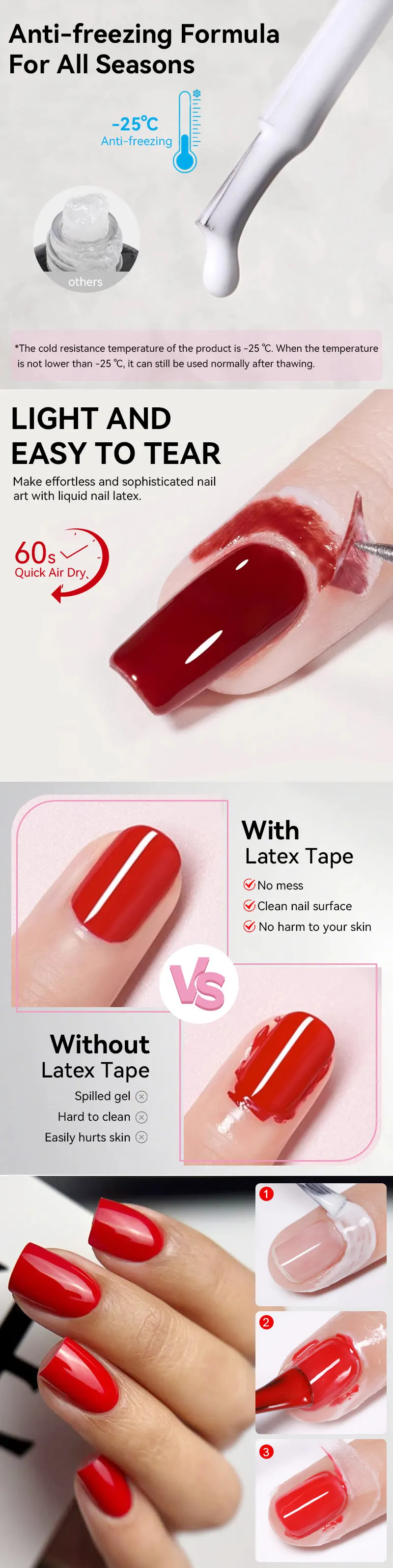 LILYCUTE 8 ml Frostschutz-Nagelkanten-Latexband, Gelpoliermittel, abziehbar, flüssiger Nagelhautschutz, Kleber, Nagel- und Fingerschutz – Detail 2