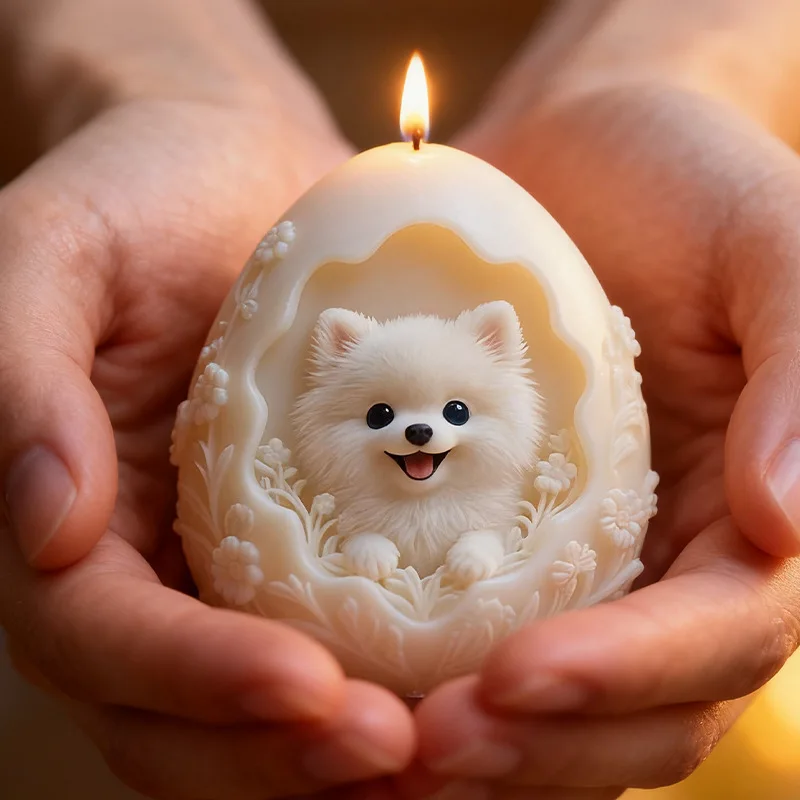3D Animal Candle Silicone Mold Dragon Fox Pomeranian Pegasus Flamingo Leopard Peacock Hamster Aroma Soap Craft Plaster Mold view 3