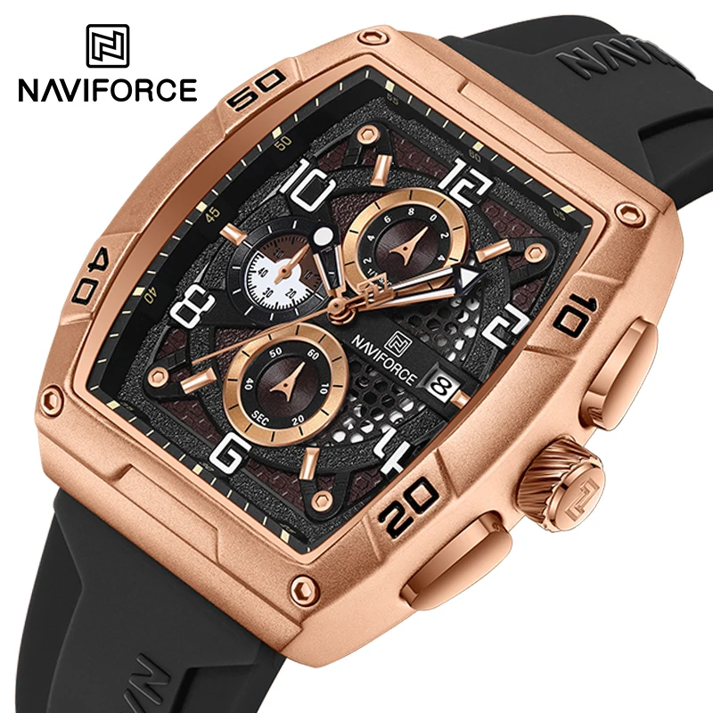 NAVIFORCE New Design Men\'s Watches Silicone Strap High Quality Quartz Wristwatches Luxury Waterproof Man Clock Relogio Masculino