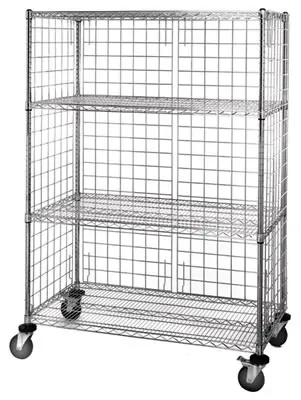 4-Tier Heavy Duty Galvanized Wire Shelving Unit Adjustable Metal Storage Rack for ESD Factory & Industrial Organization