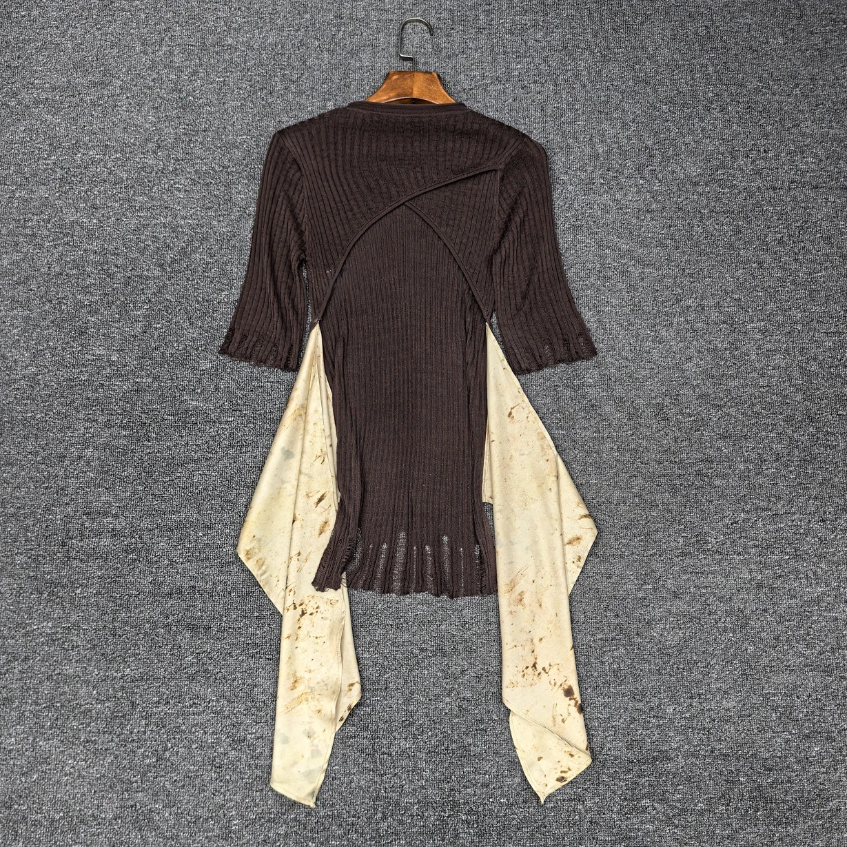 2025 Fashionable Strappy Backless Distressed Openwork Short Sleeve Knitted Top For Women