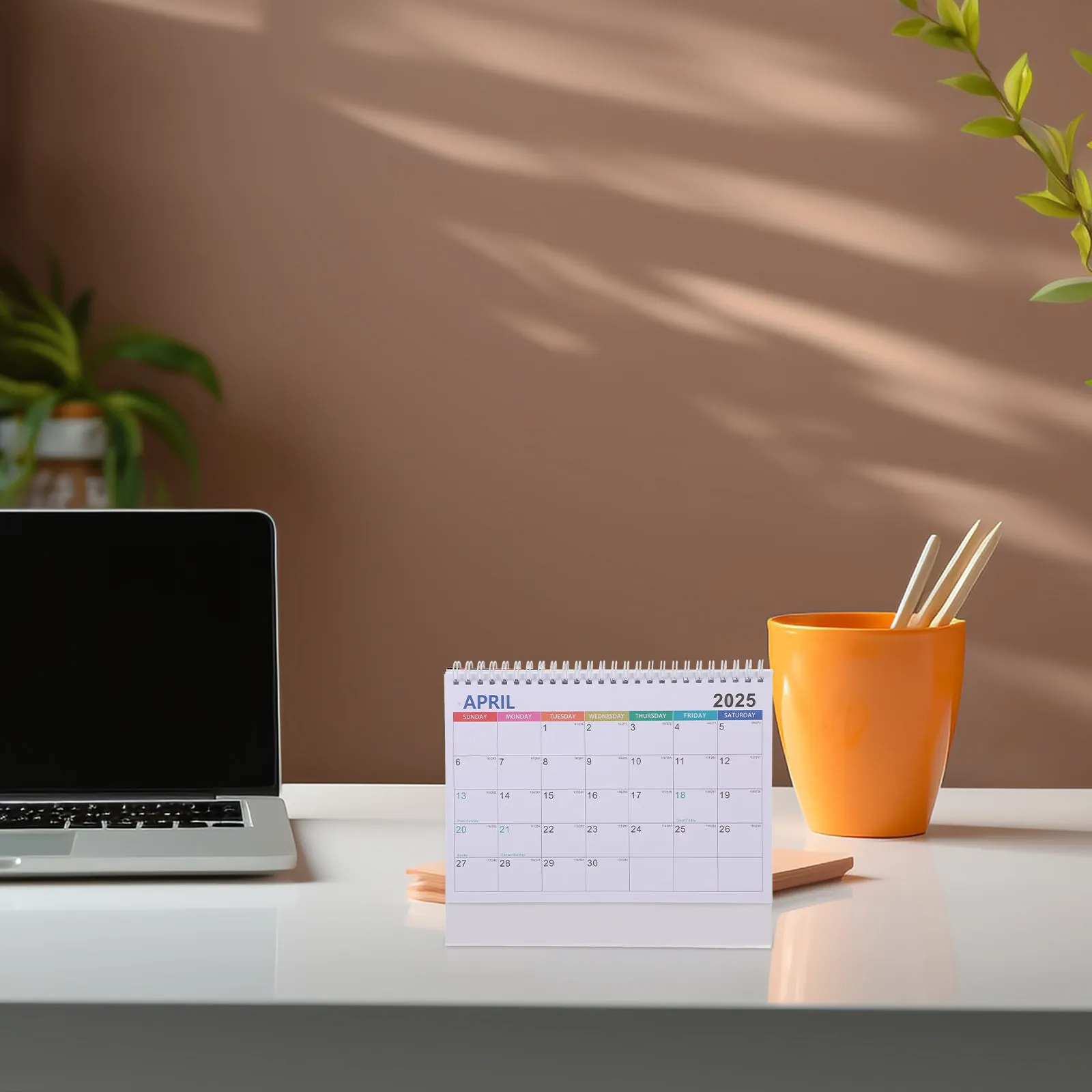 

2025 Monthly Calendar Desk Stand Freestanding Spiral Calendar Large Page Layout Minimalist Design Office Home Workspace