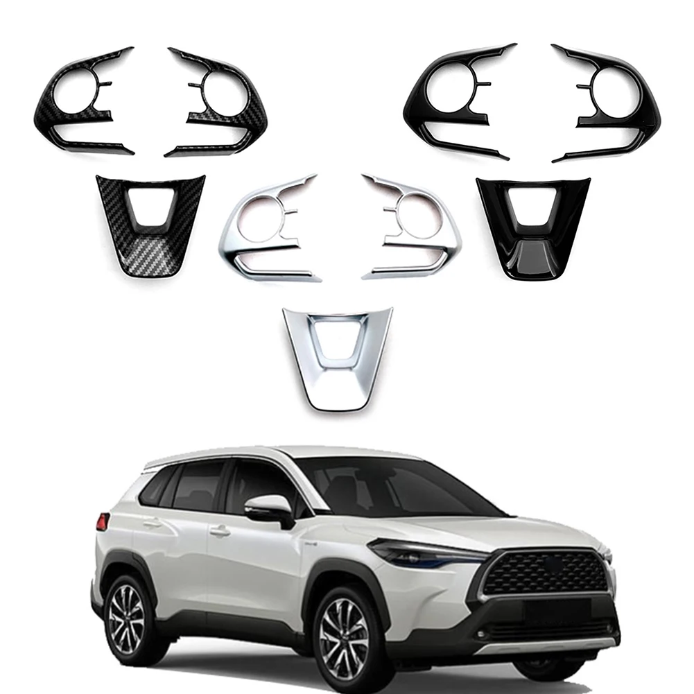 

3pcs Car Steering Wheel Frame Cover Sticker Decorative Trim For Toyota Corolla 2020 ABS Plastic