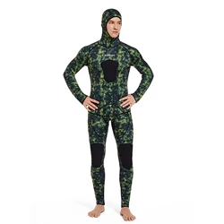 Combinaison de plongée sous-marine en néoprène pour homme, capuche chaude, fermeture éclair avant, plongée en apnée, chasse sous-marine, plongée trempée, hiver 2022, 3/5mm