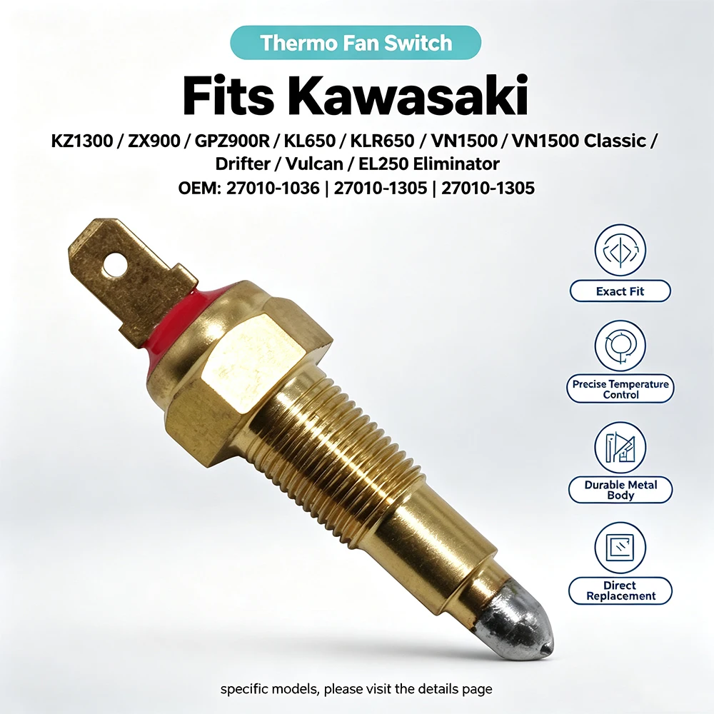 Thermo Fan Switch For Kawasaki KZ1300 ZX900 VN1500 EL250 ZL400 ZL600 ZX900 Vulcan Eliminator 27010-1036 27010-1305 27010-1173