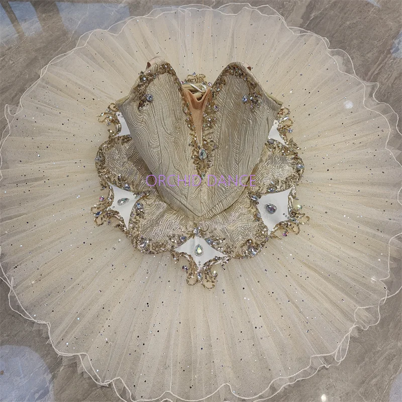 hot selling  high quality Unique Design Kids Girls Children Women Adult Performance Wear gold Ballet Tutu Costumes