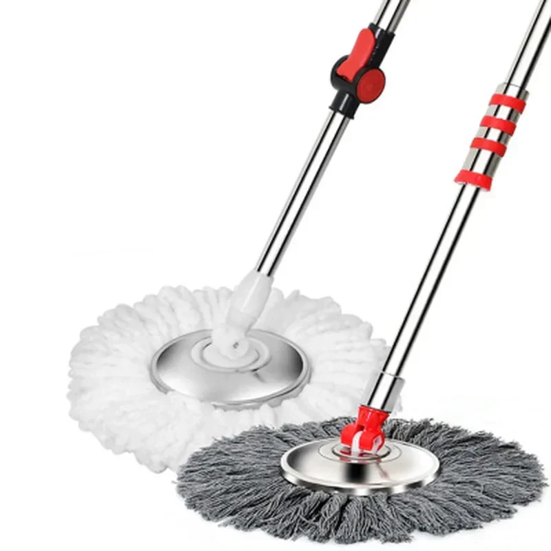 Floor Cleaner 360 Degree Rotating Mop Pole Thickened Stainless Steel Retractable Hand Press Spin Dry Magic Mop Cleaning Mop Spin